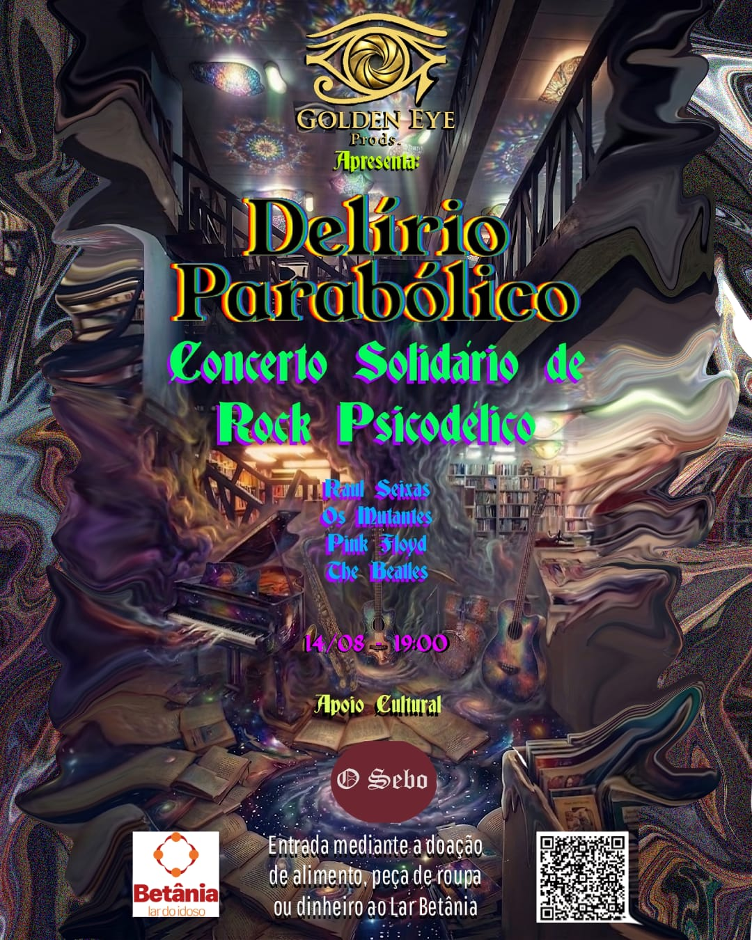 Cartaz de Concerto Solidário de Rock Psicodélico